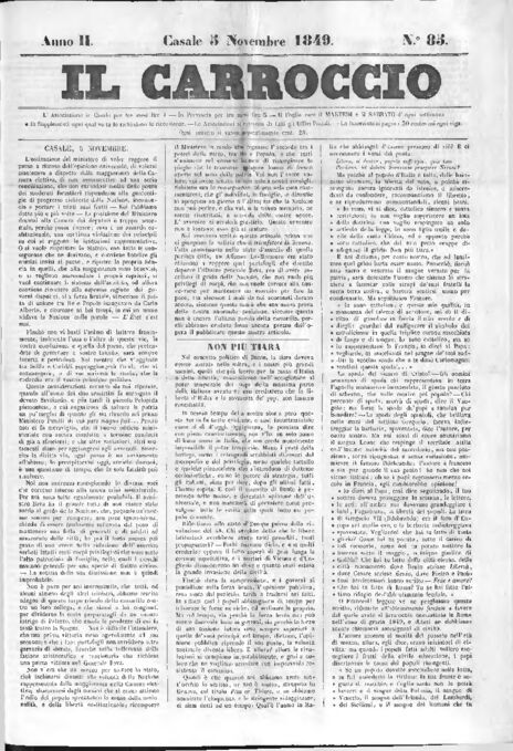 Il Carroccio - Edizione 85 del 05/11/1849
